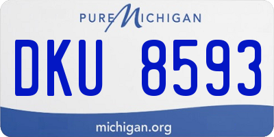 MI license plate DKU8593