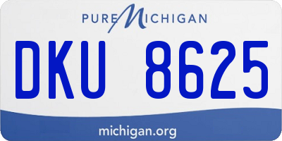 MI license plate DKU8625