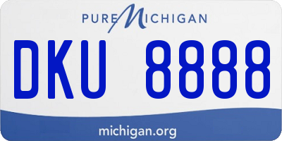 MI license plate DKU8888