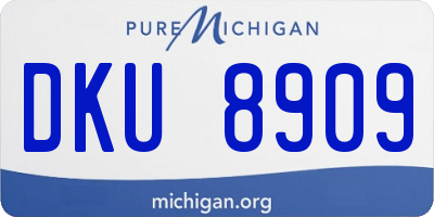 MI license plate DKU8909