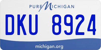 MI license plate DKU8924