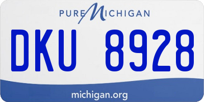 MI license plate DKU8928
