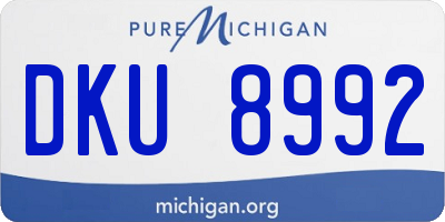MI license plate DKU8992