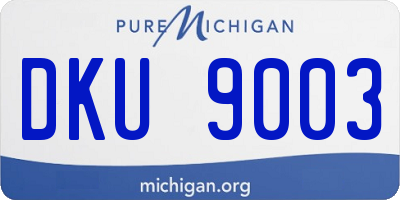 MI license plate DKU9003