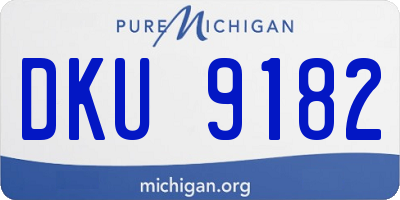MI license plate DKU9182