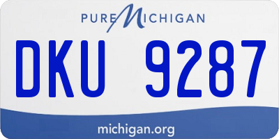 MI license plate DKU9287