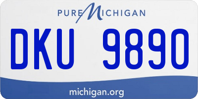 MI license plate DKU9890