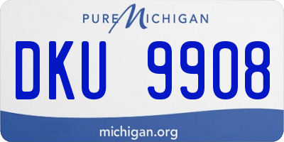 MI license plate DKU9908
