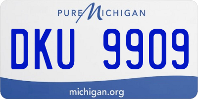 MI license plate DKU9909