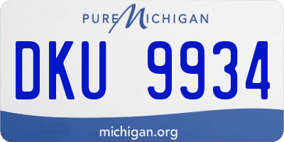 MI license plate DKU9934