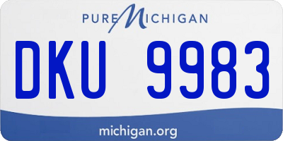 MI license plate DKU9983