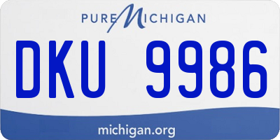 MI license plate DKU9986