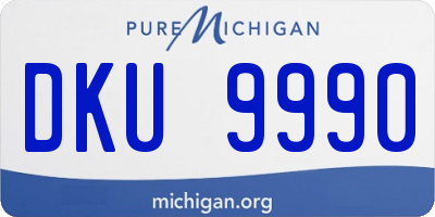 MI license plate DKU9990