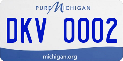 MI license plate DKV0002