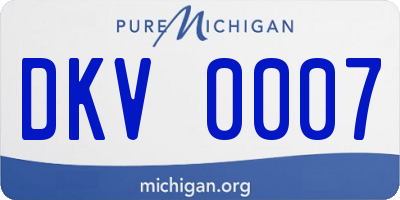 MI license plate DKV0007