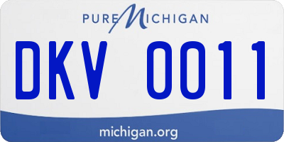 MI license plate DKV0011