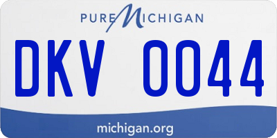 MI license plate DKV0044