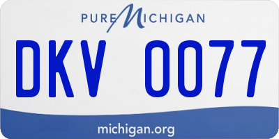 MI license plate DKV0077