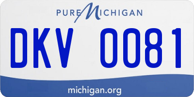 MI license plate DKV0081