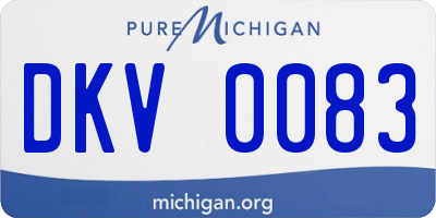 MI license plate DKV0083