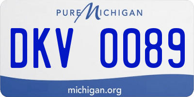 MI license plate DKV0089