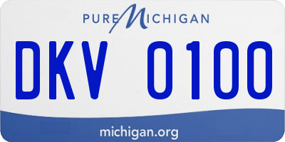 MI license plate DKV0100