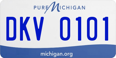 MI license plate DKV0101