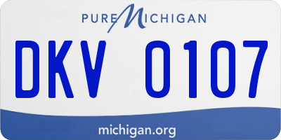 MI license plate DKV0107