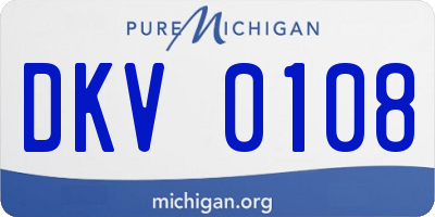 MI license plate DKV0108