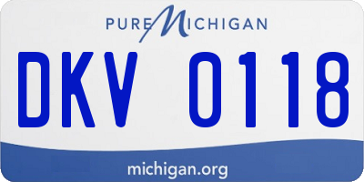 MI license plate DKV0118