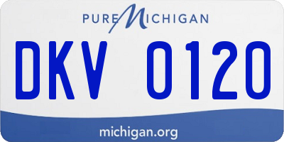MI license plate DKV0120