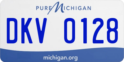 MI license plate DKV0128