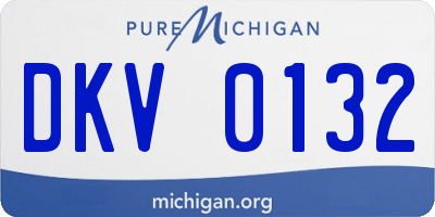 MI license plate DKV0132