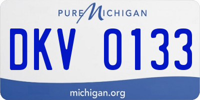 MI license plate DKV0133