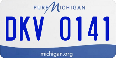 MI license plate DKV0141