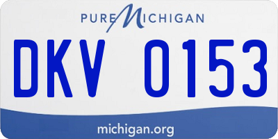 MI license plate DKV0153