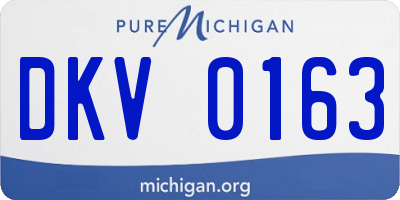 MI license plate DKV0163