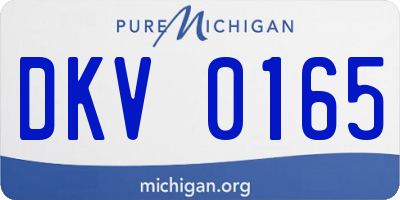 MI license plate DKV0165