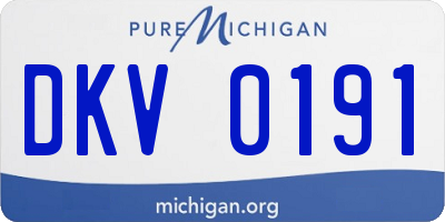 MI license plate DKV0191