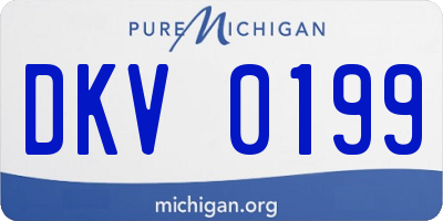 MI license plate DKV0199