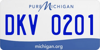 MI license plate DKV0201