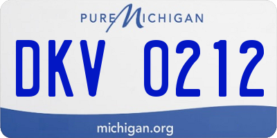 MI license plate DKV0212