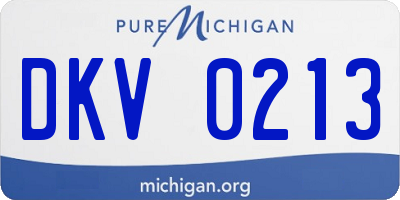 MI license plate DKV0213