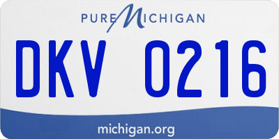MI license plate DKV0216