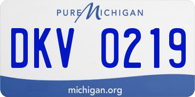 MI license plate DKV0219