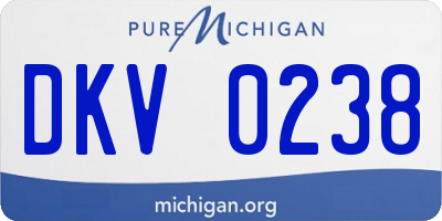 MI license plate DKV0238