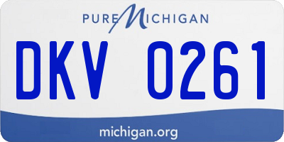 MI license plate DKV0261