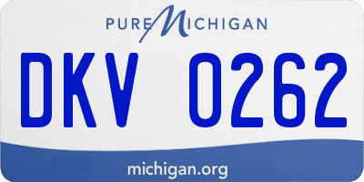 MI license plate DKV0262