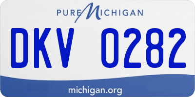 MI license plate DKV0282