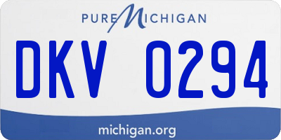 MI license plate DKV0294